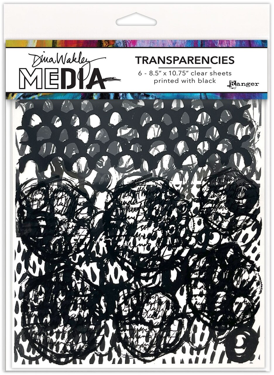 Dina Wakley Media Transparencies 8.5"X10.75" 2/Pkg-Pattern Play Set 1